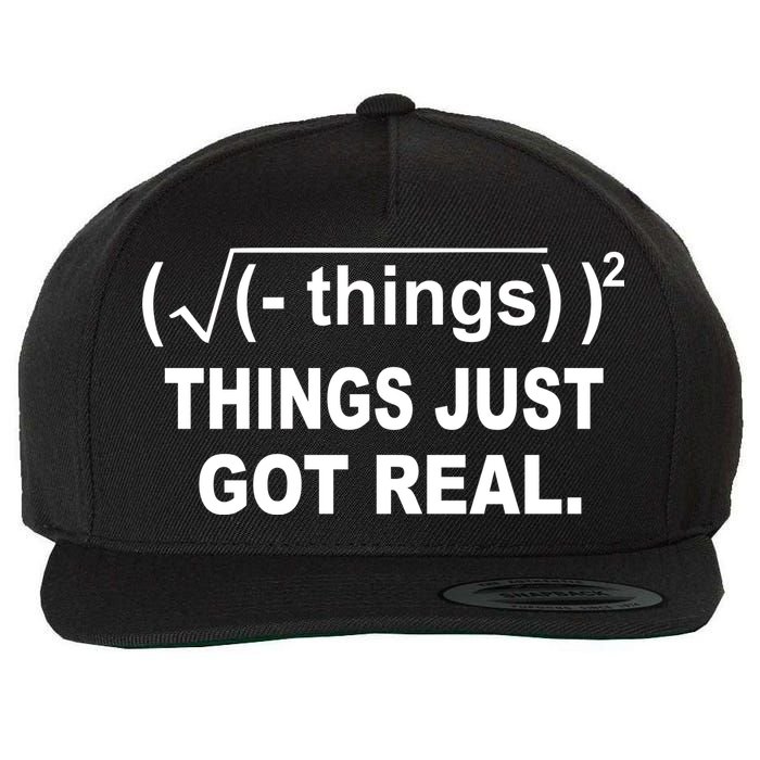Things Just Got Real Funny Math Wool Snapback Cap