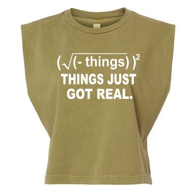 Things Just Got Real Funny Math Garment-Dyed Women's Muscle Tee