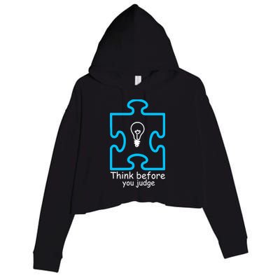 Think Before You Judge Autism Awareness  Crop Fleece Hoodie