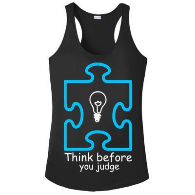 Think Before You Judge Autism Awareness  Ladies PosiCharge Competitor Racerback Tank