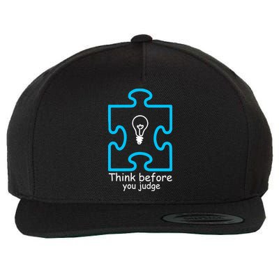 Think Before You Judge Autism Awareness  Wool Snapback Cap