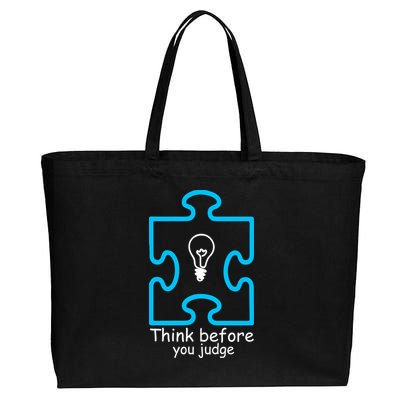 Think Before You Judge Autism Awareness  Cotton Canvas Jumbo Tote