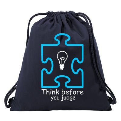 Think Before You Judge Autism Awareness  Drawstring Bag