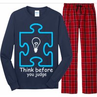 Think Before You Judge Autism Awareness  Long Sleeve Pajama Set