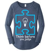 Think Before You Judge Autism Awareness  Women's Perfect Tri Tunic Long Sleeve Shirt