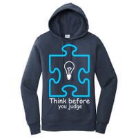 Think Before You Judge Autism Awareness  Women's Pullover Hoodie