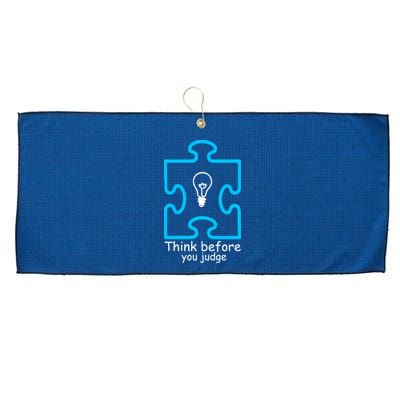 Think Before You Judge Autism Awareness  Large Microfiber Waffle Golf Towel