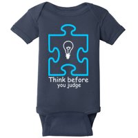 Think Before You Judge Autism Awareness  Baby Bodysuit