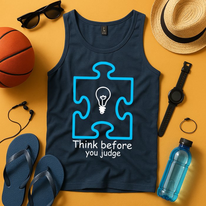 Think Before You Judge Autism Awareness  Tank Top