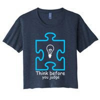Think Before You Judge Autism Awareness  Crop Top