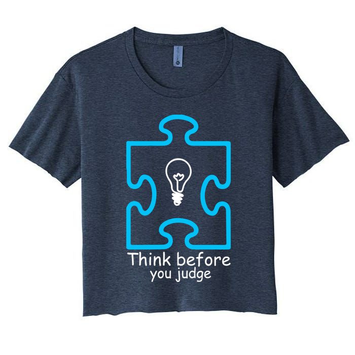 Think Before You Judge Autism Awareness  Crop Top