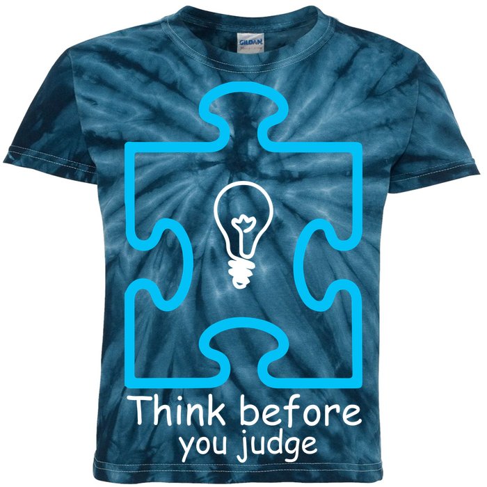 Think Before You Judge Autism Awareness  Kids Tie-Dye T-Shirt