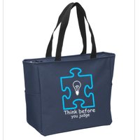 Think Before You Judge Autism Awareness  Zip Tote Bag