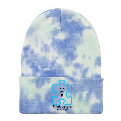 Think Before You Judge Autism Awareness  Tie Dye 12in Knit Beanie