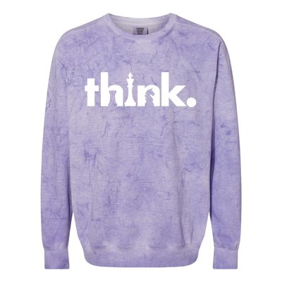 Think Chess Lover King Knight Rook Colorblast Crewneck Sweatshirt