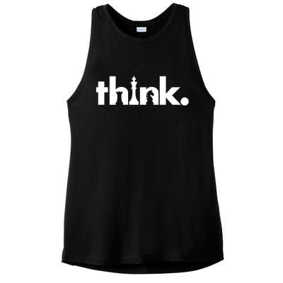 Think Chess Lover King Knight Rook Ladies PosiCharge Tri-Blend Wicking Tank