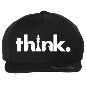 Think Chess Lover King Knight Rook Wool Snapback Cap