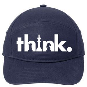 Think Chess Lover King Knight Rook 7-Panel Snapback Hat