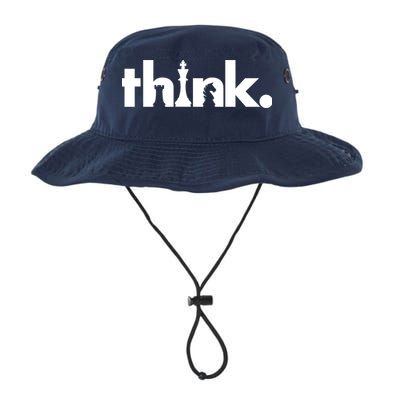 Think Chess Lover King Knight Rook Bucket Hat