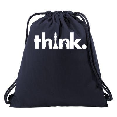 Think Chess Lover King Knight Rook Drawstring Bag