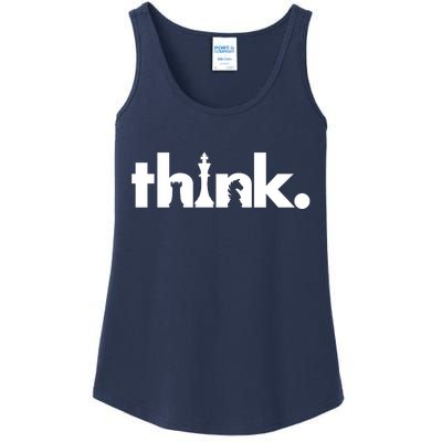 Think Chess Lover King Knight Rook Ladies Essential Tank