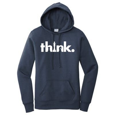 Think Chess Lover King Knight Rook Women's Pullover Hoodie