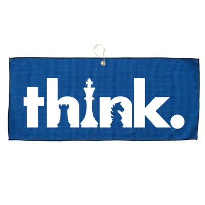Think Chess Lover King Knight Rook Large Microfiber Waffle Golf Towel