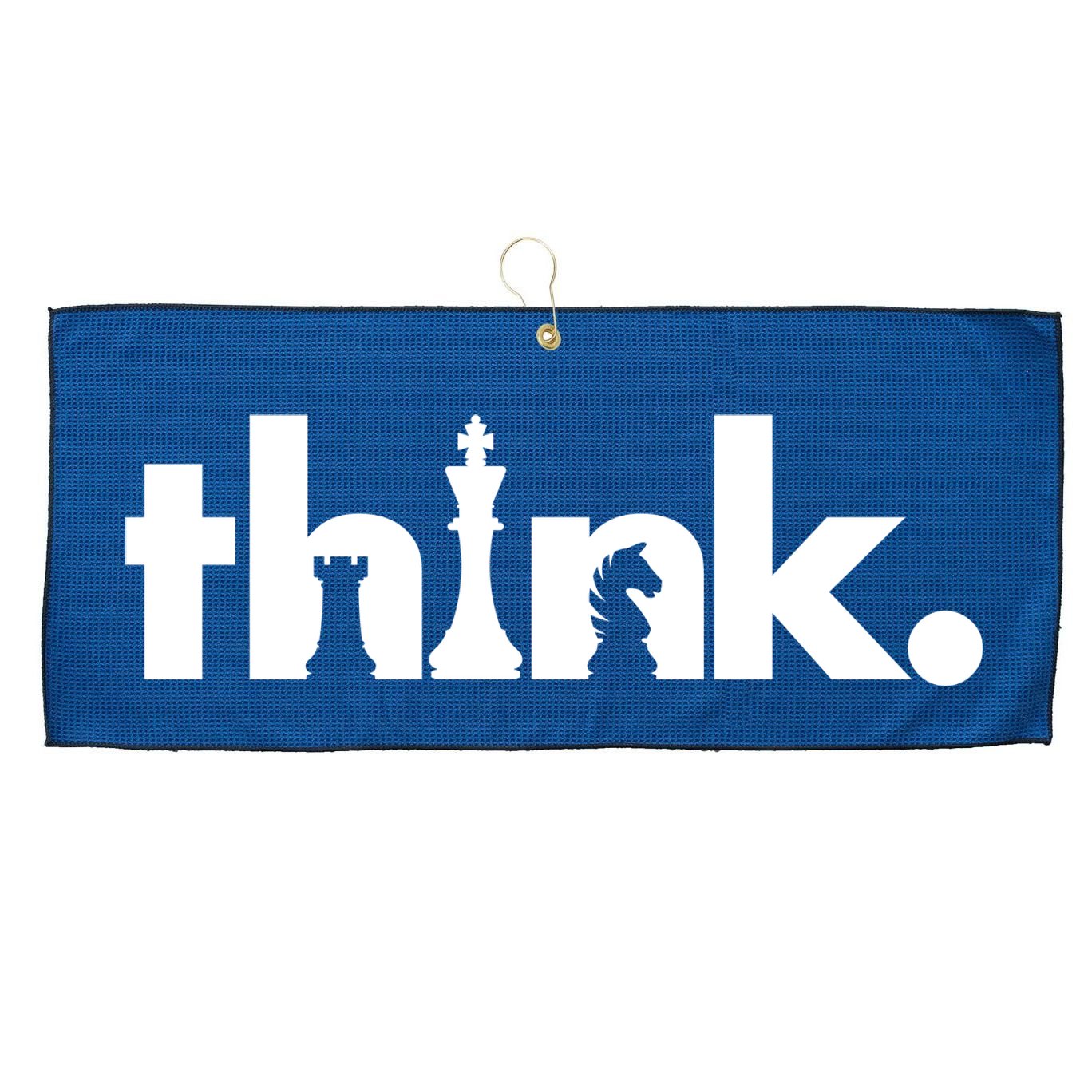 Think Chess Lover King Knight Rook Large Microfiber Waffle Golf Towel