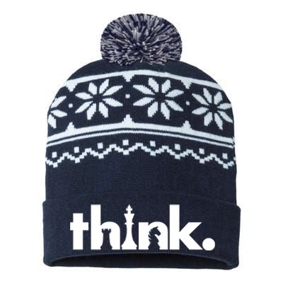 Think Chess Lover King Knight Rook USA-Made Snowflake Beanie