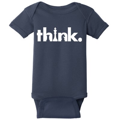 Think Chess Lover King Knight Rook Baby Bodysuit