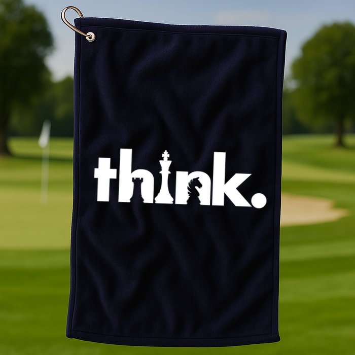 Think Chess Lover King Knight Rook Golf Towel