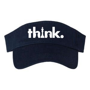 Think Chess Lover King Knight Rook Valucap Bio-Washed Visor