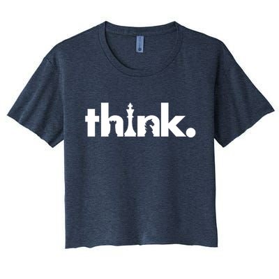 Think Chess Lover King Knight Rook Women's Crop Top Tee