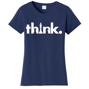 Think Chess Lover King Knight Rook Women's T-Shirt