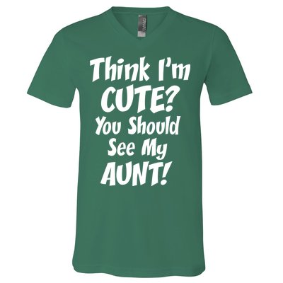 Think I'm Cute? See My Auntie V-Neck T-Shirt