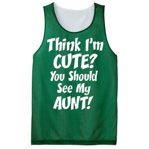 Think I'm Cute? See My Auntie Mesh Reversible Basketball Jersey Tank