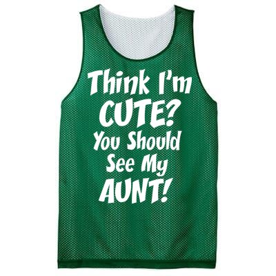 Think I'm Cute? See My Auntie Mesh Reversible Basketball Jersey Tank