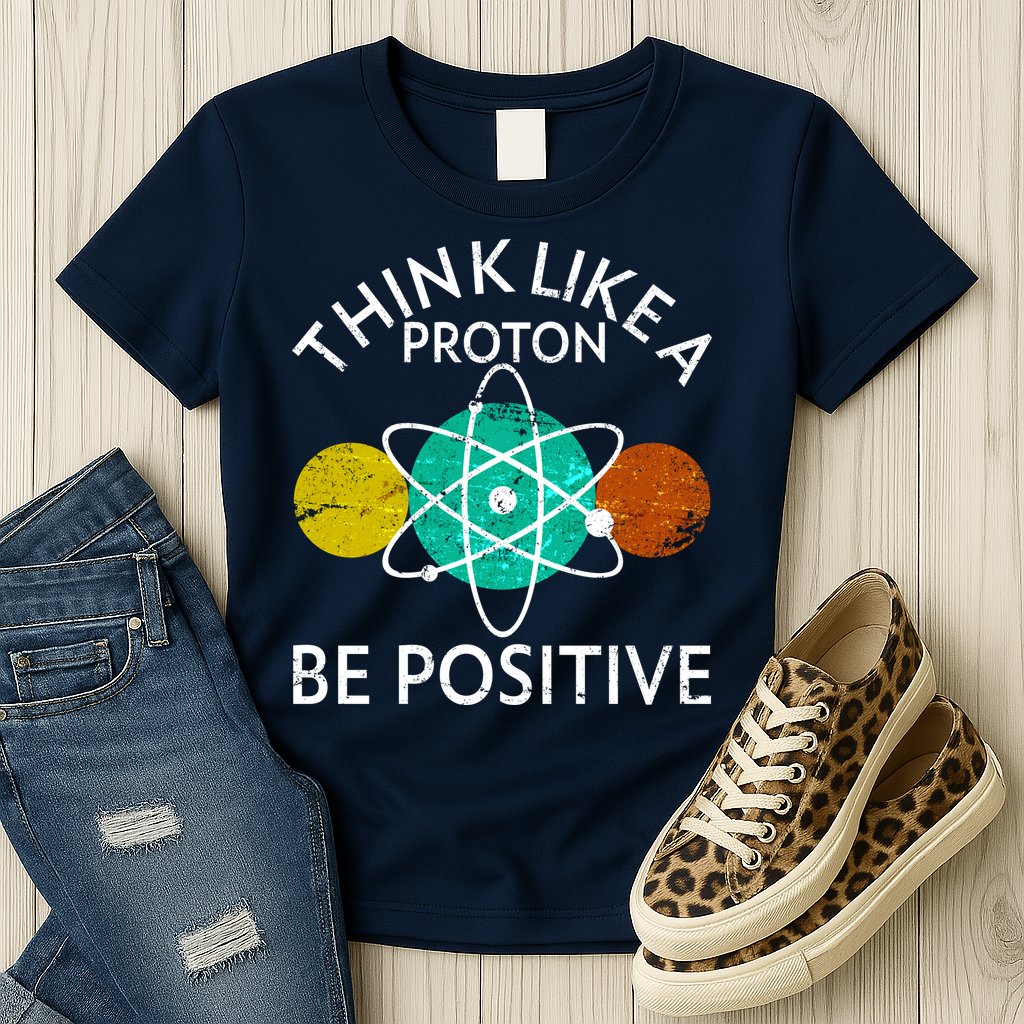 Think Like A Proton Be Positive Womens T-Shirt