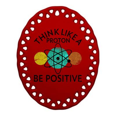 Think Like A Proton Be Positive Ceramic Oval Ornament