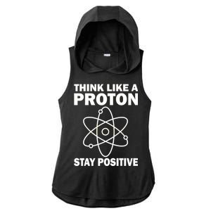 Think Like A Proton Stay Positive Ladies PosiCharge Tri-Blend Wicking Draft Hoodie Tank