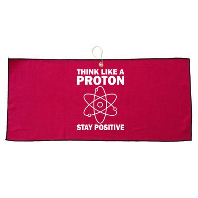 Think Like A Proton Stay Positive Large Microfiber Waffle Golf Towel