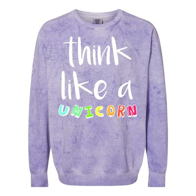 Think Like A Unicorn Colorblast Crewneck Sweatshirt