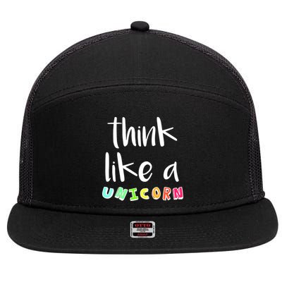 Think Like A Unicorn 7 Panel Mesh Trucker Snapback Hat