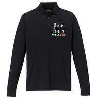 Think Like A Unicorn Performance Long Sleeve Polo