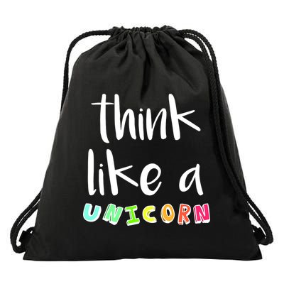 Think Like A Unicorn Drawstring Bag