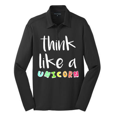 Think Like A Unicorn Silk Touch Performance Long Sleeve Polo