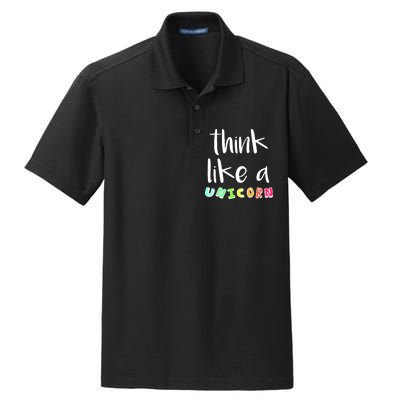 Think Like A Unicorn Dry Zone Grid Polo