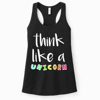 Think Like A Unicorn Womens Tank Top