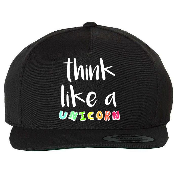 Think Like A Unicorn Wool Snapback Cap
