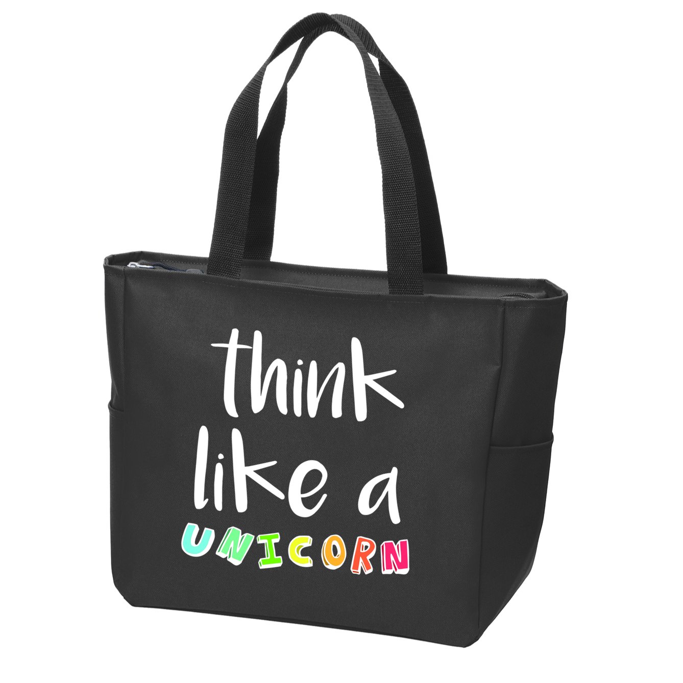 Think Like A Unicorn Zip Tote Bag